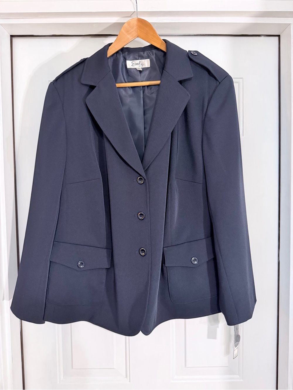 Emily…Navy Military-Detail Single-Breasted Blazer - Picture 2 of 6